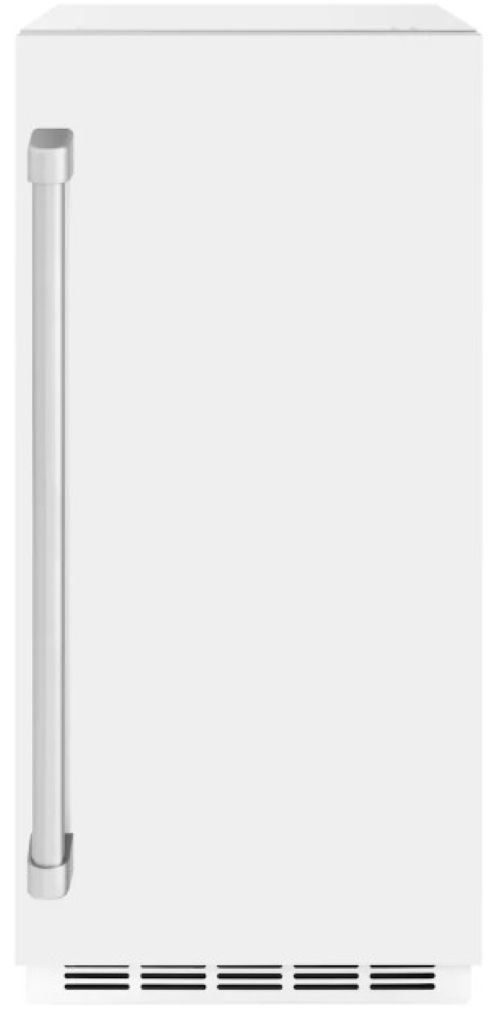 ZLINE Touchstone 15" 75 lbs. White Matte Door Clear Cube Ice Maker with Drain Pump-0