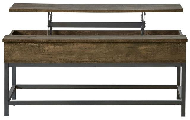 Coaster® Byers 3-Piece Brown Oak Occasional Table with Sandy Black Base Set-1