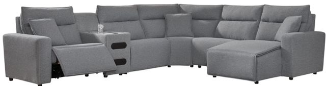 Signature Design by Ashley® Modmax II 6-Piece Pepper/Salt Power Reclining Right-Arm Facing Sectional and Chaise with Audio Console-0