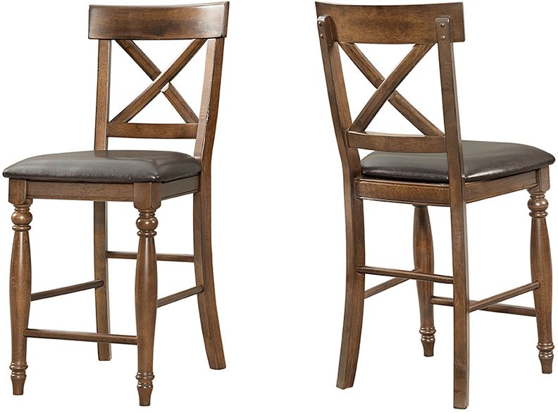 Kingston Brushed Rasin X Back Bar Stool Set of 2 - Thumbnail 4