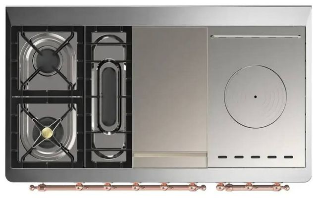 Ilve® Majestic III 48" Custom Pro Style Dual Fuel Natural Gas Range with Triple Glass Door and Copper Trim-2