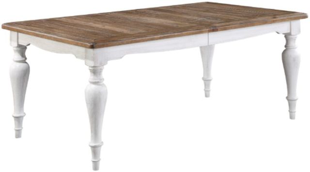 Winners Only® Augusta Rustic Brown Top Dining Table with White Base-0