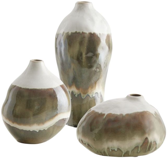 Uttermost® Earthflow 3-Piece Brown/Ivory Indoor-Outdoor Vase Set-3