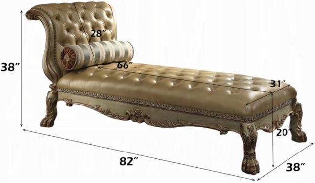 ACME Furniture Dresden Bone/Gold Patina Chaise-2