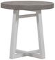 Liberty Furniture Palmetto Heights Driftwood Round End Table with Shell White Base-2