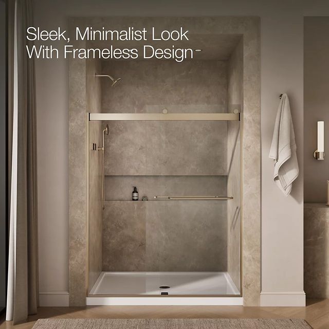 KOHLER Levity® Anodized Brushed Bronze 74" x 57" - 60" Sliding Shower Door-3