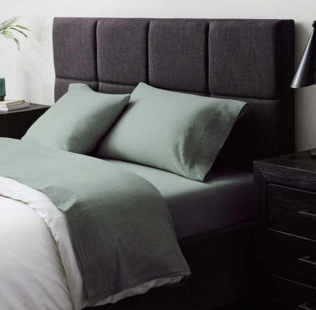 Malouf® 3-Piece Sage Linen-Weave Cotton Twin Sheet Set-1