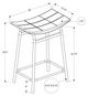 Monarch Specialties Inc. 2-Piece Black/Grey 24" Upholstered Counter Height Stools Set-4