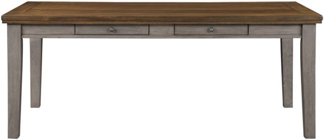 Mazin Furniture Tigard Cherry Top Dining Table with Gray Base-1