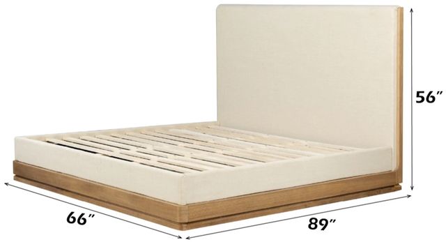ACME Furniture Zoey Beige Upholstered Queen Panel Bed-2
