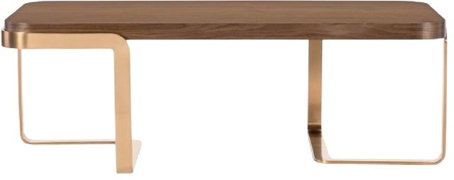 Hooker® Furniture Eleana Light Caramel Cocktail Table with Sunlit Bronze Base-2