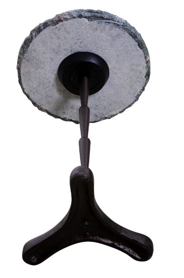 Home Trends & Design Breton Green Accent Table with Dark Walnut Base-2