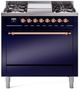 Ilve® Nostalgie II Series 36" Midnight Blue Pro Style Dual Fuel Range-0