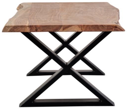 Porter International Designs Manzanita Natural Coffee Table with Black Metal Base-3
