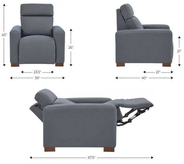 La-Z-Boy® Acadia Navy Power Reclining Chair with Headrest-2