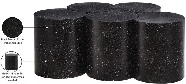 Meridian Furniture Dimple 5-Piece Black 18" Modular Nesting Coffee Table Set-3