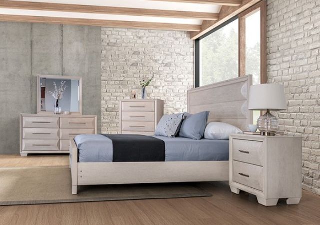 Furniture of America® Hinwitz 4-Piece White Oak Queen Bedroom Set-2