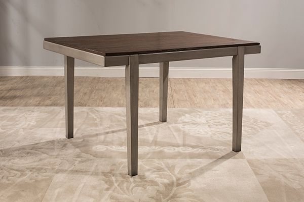 HH2 Home Garden Park Gray Dining Table with Dark Espresso Tabletop-1