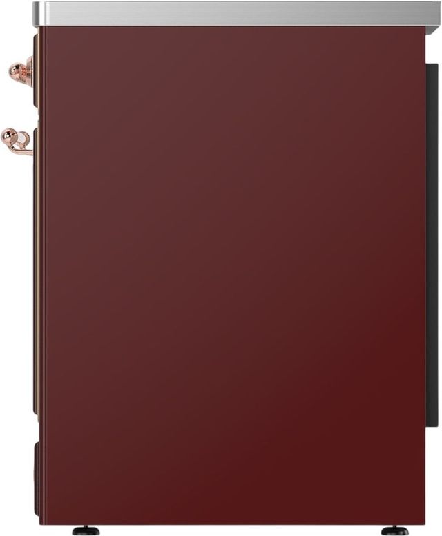 Ilve® Majestic III 30" Burgundy Pro Style Induction Range with Triple Glass Door and Copper Trim-3