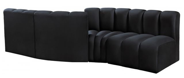 Meridian Furniture Arc 4-Piece Black Velvet Sectional-1