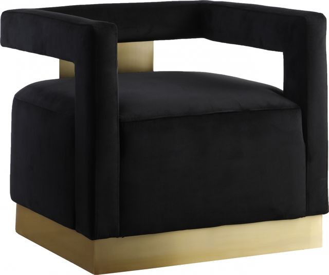 Meridian Furniture Armani Black Velvet Chair-0