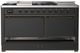 Ilve® Majestic III 60" Graphite Matte Pro Style Dual Fuel Liquid Propane Range with Solid Door and Burnished Trim-2