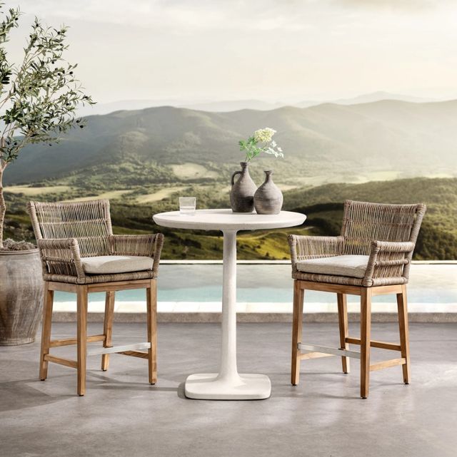 Classic Home Paulina White Concrete Outdoor Counter Table-1