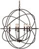 YHD Shooting Star Rustic Black 7-Light Orb Chandelier-2