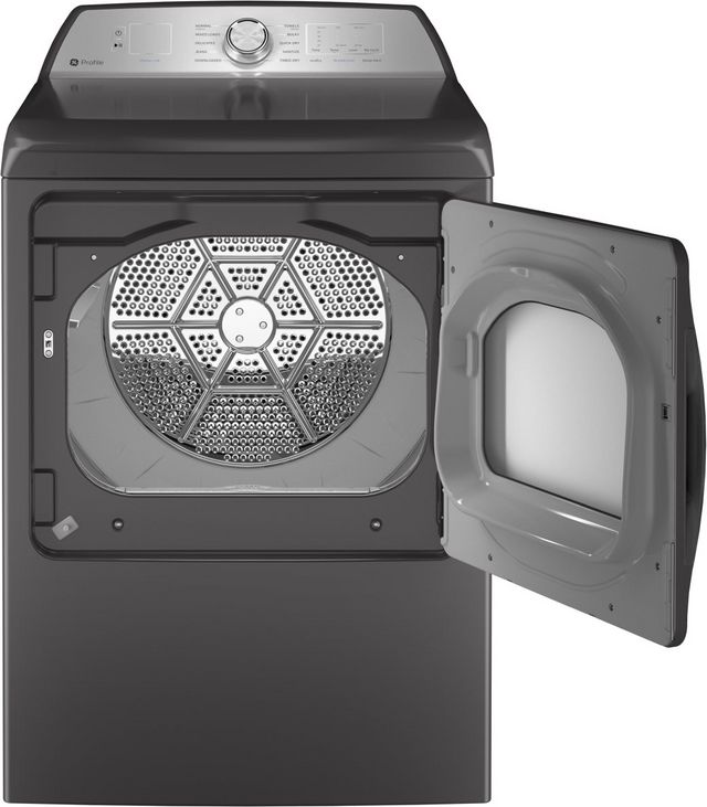GE Profile™ 7.4 Cu. Ft. Diamond Gray Front Load Natural Gas Dryer -3