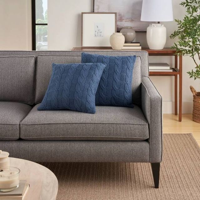 Nourison Home™ Lifestyle 2-Piece Navy Cotton Knitted Throw Pillows Set-3