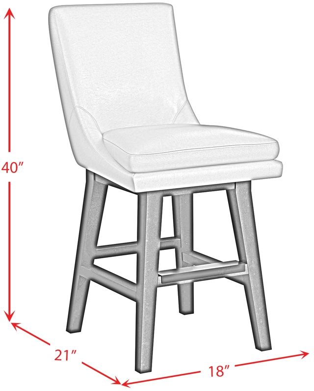 Elements International Villanova Beige/Espresso Swivel Counter Stool-2