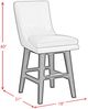 Elements International Villanova Beige/Espresso Swivel Counter Stool-2