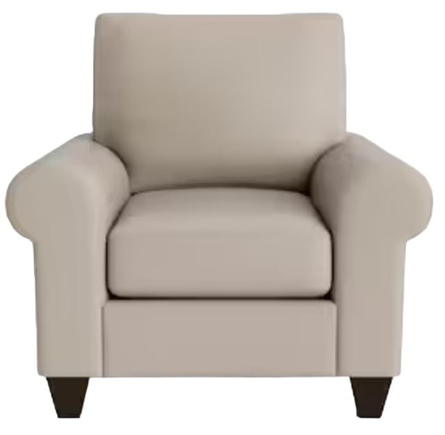 Bassett® Furniture Customizable Benchmade Premier Leather Large Roll Arm Accent Chair-1