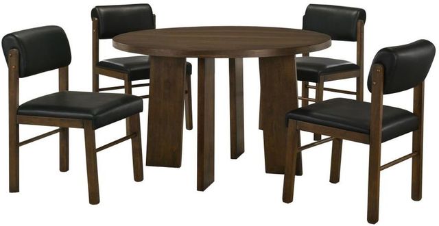 Coaster® Strouse 5-Piece Black/Walnut Dining Table Set-0