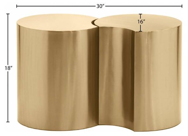 Meridian Furniture Dimple 2-Piece Gold 30" Modular Nesting End Table Set-2