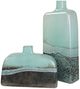 Uttermost® Fuze 2-Piece Aqua/Bronze Vase Set-0