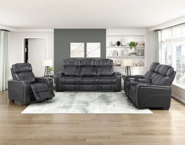 Homelegance® Apex Black Power Recliner with Headrest-1