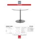 Korson Furniture Turner Glass Top Pedestal Dining Table with Gray Steel Base -1