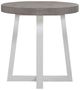 Liberty Furniture Palmetto Heights Driftwood Round End Table with Shell White Base-1