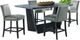 Elements International Beckley 5-Piece Black/Gray/Meridian Counter Dining Set-0