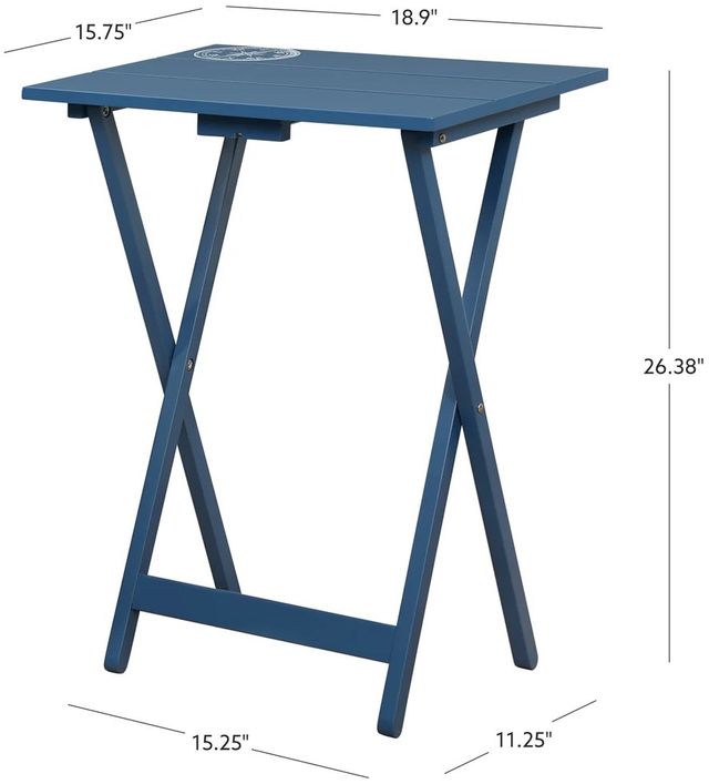 Linon Compass Navy Tray Table-2