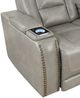 New Classic® Home Furnishings Breckenridge Light Gray Leather Sofa with Power Headrest and Footrest-4