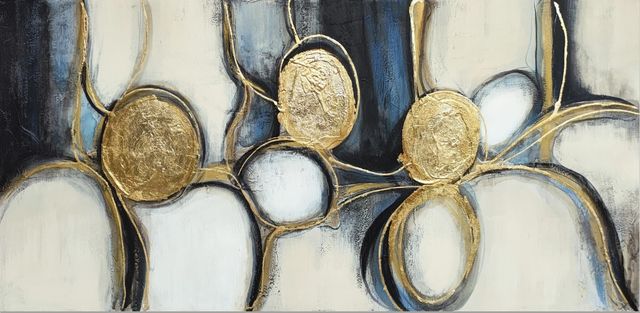 Classy Living Gilded Harmony Circles Abstract Wall Art-0