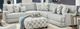 Furniture of America® Pelham 3-Piece Gray L-Shape Sectional-0