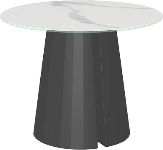 Amisco Customizable Gemma 40" Round Dining Table with 0.5" Italian Porcelain on Glass Top-0