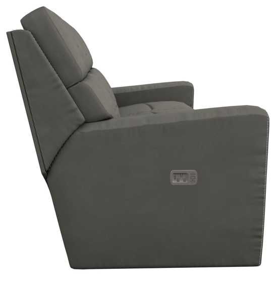 La-Z-Boy® Apollo Blue Grey Leather Power Reclining Sofa with Headrest-2