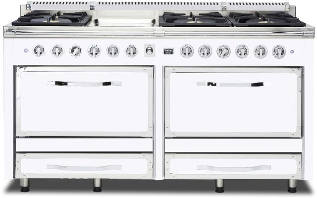 Viking® Tuscany 66" White Dual Fuel Pro-Style Dual Fuel Natural Gas Range-0