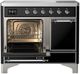 Ilve® Majestic III 40" Glossy Black Pro Style Induction Range with Solid Door and Chrome Trim-3