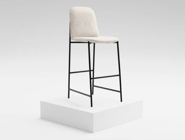International Furniture Direct Seating Black-Ivory 45" Bar Stool-1