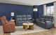 Flexsteel® Warren True Navy Leather Power Reclining Sofa with Console, Power Headrest and Lumbarand Lumbar-2
